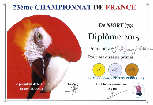 Diplome campionnat de france 2015